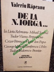 Valeriu Rapeanu - Scriitori dintre cele doua razboaie mondiale (1986) foto