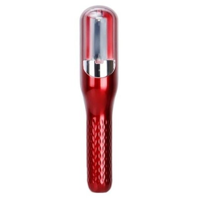 Aparat de reparare a varfurilor despicate, flippy, netezirea firului de par, din abs+pc, cu ioni negativi, baterie 500 mah, 24.8 x 5.3 x 5 cm, rosu foto