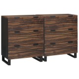vidaXL Bufeturi cu sertar cu depozitare 2 pcs Maro Mediu Lemn masiv