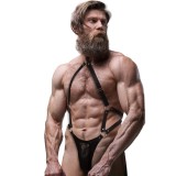 FETISH SUBMISSIVE ATTITUDE - MEN&#039;S ECO-LEATHER JOCK STRAP HARNESS