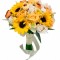 Buchet de Flori Eventissimi - Trandafiri, Floarea Soarelui si Bujori, Multicolor