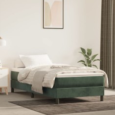 vidaXL Saltea cu arcuri buzunar copii, verde &icirc;nchis 80x160 cm catifea