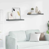 vidaXL Rafturi de perete, 2 buc., gri extralucios, 60x23,5x3,8 cm, MDF 323791