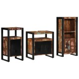 vidaXL Set de mobilier pentru baie cu raft 3 pcs Lemn recuperat solid