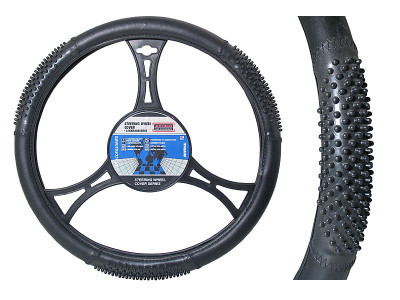 Husa volan Black Tir , material cauciucat, diametru 49-51 cm foto