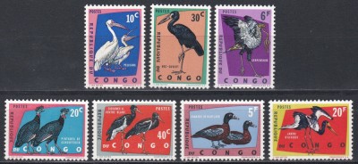 Congo RD 1963 - Păsări protejate, MNH foto