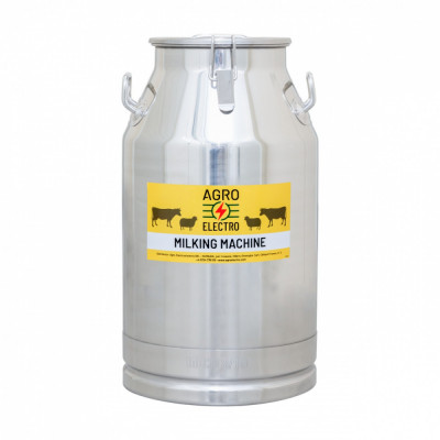 Bidon inox pentru transport lapte, cu capac tip clips, 40&amp;nbsp;litri foto
