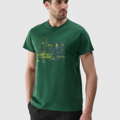 Tricou regular cu imprimeu pentru bărbați - verde