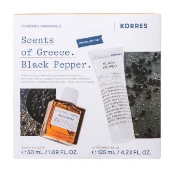 Apă de toaletă Korres Black Pepper 50 ml + Balsam după ras Black Pepper 125 ml