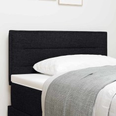 vidaXL Tăblie LED cu lumini cu bandă LED Manual Negru 100 cm țesătură