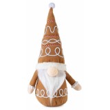 Figurina Mos Craciun textil alb maro cm 17x11x38 H