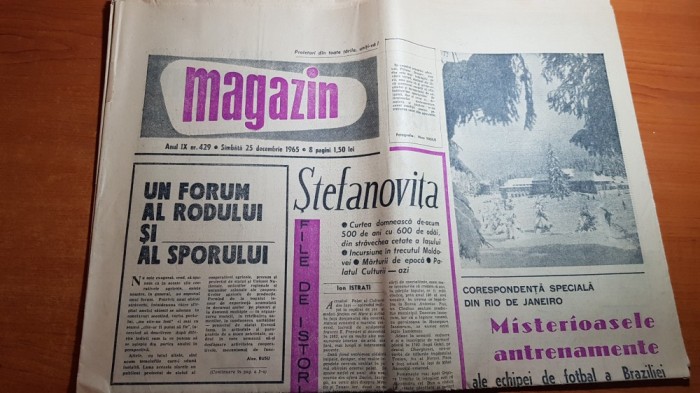 magazin 25 decembrie 1965-articol despre iasi,nr aparut in ziua de craciun