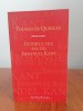 Thomas de Quincey, Ultimele zile ale lui Immanuel Kant
