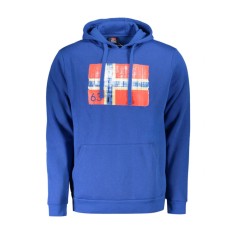 Hanorac bărbați fară fermoar cu imprimeu cu logo, Albastu, 2XL