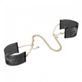 BIJOUX - D&Eacute;SIR M&Eacute;TALLIQUE BLACK METAL MESH HANDCUFFS, BIJOUX DESIRE METALLIQUE