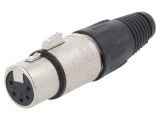 Mufă XLR Mamă 5 Pin Metalică Argintată, CLIFF
