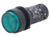 Comutator apăsare 22mm 1 NO verde