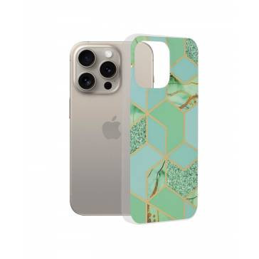 Husa Marble Series Green Hex Apple iPhone 15 Pro Max