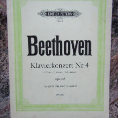 BEETHOVEN KLAVIERKONZERT NR 4 OPUS 58 AUSGABE FUR ZWEI KLAVIERE