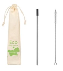 Set Pai de Inox cu Varf din Silicon, Perie si Husa, Argintiu, 0.6x21.5cm