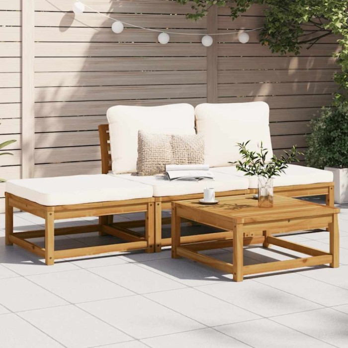 vidaXL Set mobilier de grădină cu perne, 4 piese, lemn masiv de acacia 3214303