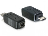 Adaptor micro USB-B la mini USB 5 pini T-M, Delock 65063