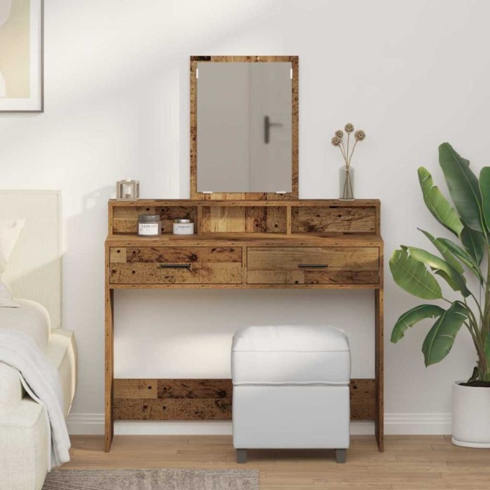 vidaXL Masă de toaletă Lemn Vechi 100 x 41 x 140 cm Lemn compozit