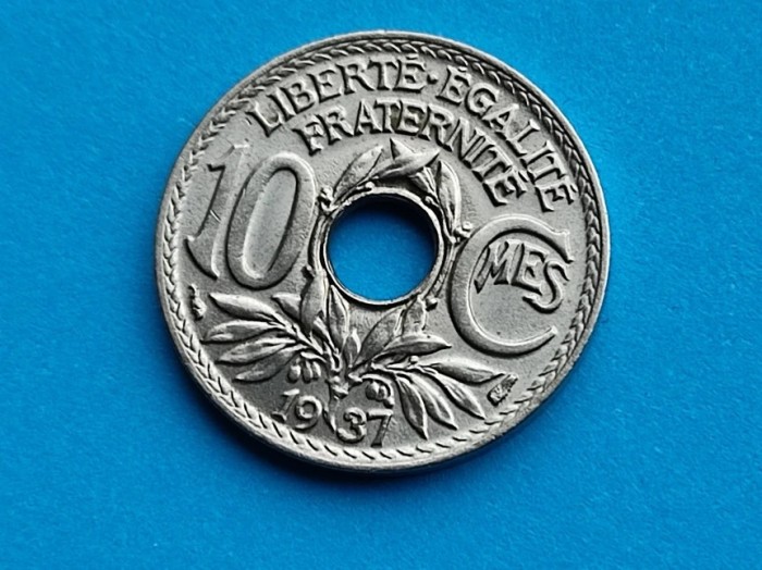10 Centimes 1937 Franta-AUNC-UNC
