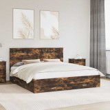 vidaXL Cadru de pat Stejar fumuriu 180 x 200 cm Lemn compozit 3411275