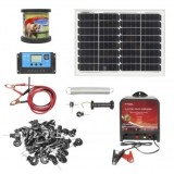 Kit complet gard electric 12V, 14 Joule sarma 1000m cu panou solar 20W si 100 izolatori Breckner Germany