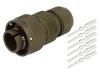 Conector militar 14S mufă tată 6 pini oliv