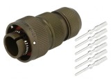Conector militar 14S mufă tată 6 pini oliv
