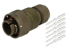 Conector militar 14S mufa tata 6 pini oliv foto