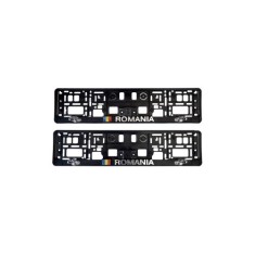 Set 2 suporti numar inmatriculare 3D &quot;ROMANIA&quot; Automotive TrustedCars