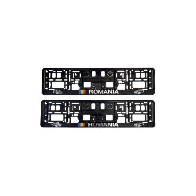 Set 2 suporti numar inmatriculare 3D &amp;quot;ROMANIA&amp;quot; Automotive TrustedCars foto