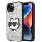 Husa Karl Lagerfeld iPhone 14 Hardcase Glitter, Choupette Patch, argintiu, KLHCP14SG2CPS