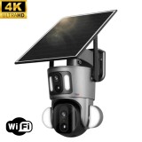 Camera Supraveghere WIFI 4K Ultra HD, Dual Camera 4MP+4MP, Incarcare Solara, Rotire Din Aplicatie, Rezistenta La Apa IP 66