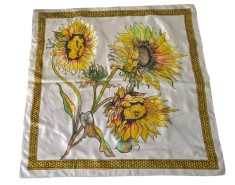 ESARFA - BATIC VINTAGE DIN MĂTASE NATURALA FOARTE FINA, DECORAT MANUAL