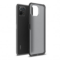 Husa Plastic - TPU Tech-Protect HYBRIDSHELL pentru Xiaomi Mi 11 Lite / Xiaomi Mi 11 Lite 5G, Frost, Neagra