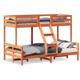 Cumpara ieftin Pat supraetajat 90x200/120x200 cm maro ceruit lemn masiv de pin
