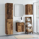 Set dulap baie 3 buc. Lemn vechi 33 x 34,5 x 160 cm