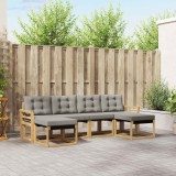 vidaXL Set de canapele de exterior cu pernă 6 pcs Alb și gri deschis 3389741