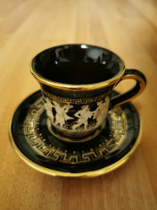 Ceasca cafea cu farfurioara, aurite(set 5 buc.) foto