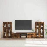 vidaXL Set comodă TV cu raft FLORIN 3 pcs Stejar fumuriu Lemn compozit 3397939