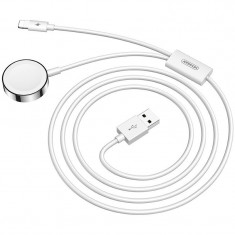 Încărcător Fără Fir Qi Joyroom 2 în 1 Pentru Apple Watch / Cablu USB - Lightning 1,5 M Alb (S-IW002S)