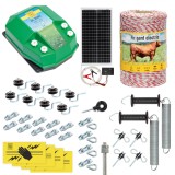 Pachet gard electric complet 500&nbsp;m, 3,2&nbsp;Joule, cu sistem solar, pentru animale domestice, AgroElectro