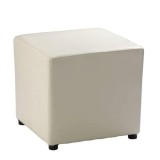 Cumpara ieftin Taburet piele ecologica alba Niki 36x36x36 cm