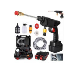 Pistol de spalat cu presiune, recipient pentru spuma, 48V, 5600mAh, 20000rpm, Abs, Negru