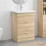 Cumpara ieftin Set de mobilier pentru baie Stejar Sonoma 61 x 40 x 84,5 cm