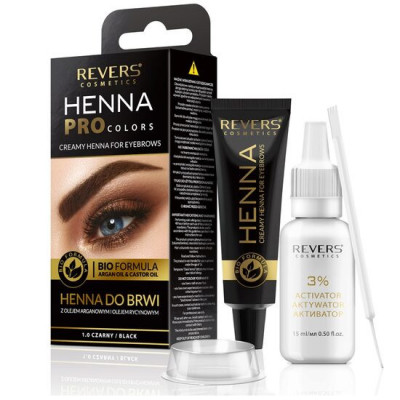 Vopsea de sprancene Henna Pro Colors, Revers, Negru, 1.0, 15ml foto